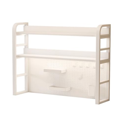 Laohucai Desk Organizer with Pegboard, Desktop Bookshelf, Desk Hutch Shelf, Computer Desktop Bookshelf for Dorm or Office(45.2")