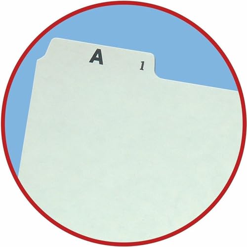 Smead Pressboard Guides, 1/5-Cut Tab (A-Z), Letter Size, Gray/Green, Set of 25 (50376) (Pack of 1)