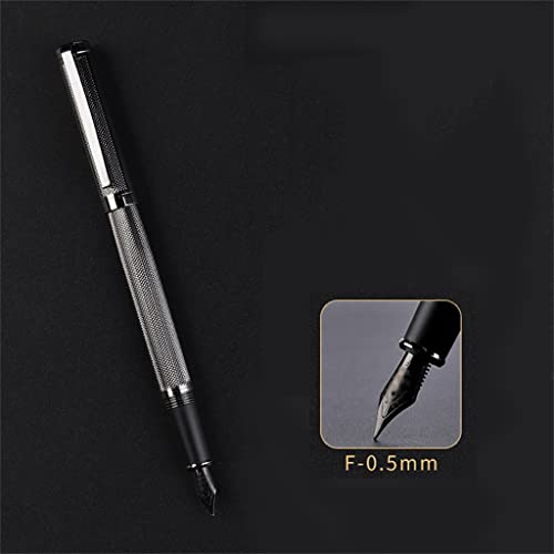 YNBJIL Silver Clip Metal Fountain Pen Office Business Writing Calligraphy Pens Ink Pens Stationery School(E)