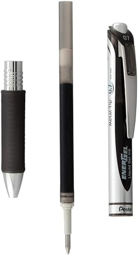 Pentel Energel RTX Retractable Liquid Gel Pen, 0.7mm, Metal Tip, Pack of 24