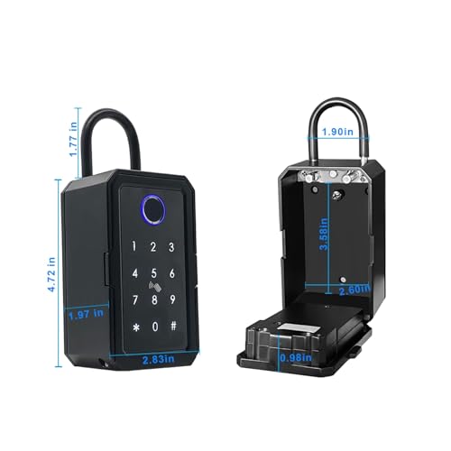 HGIYA Key Lock Box Safe Storage Waterproof Organizer Secret Cabinet Outdoor,Tuya Smart Finrprint Stora Digital Security Combination Code IC Card Un Door Rental