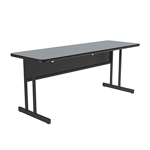 Correll 24"x72" Home & Office Computer Desk, Durable Gray Granite Thermal Fused Laminate Top, 29" High Office Workstation, Steel Frame & Modesty Panel, Wire Management, Made in The USA