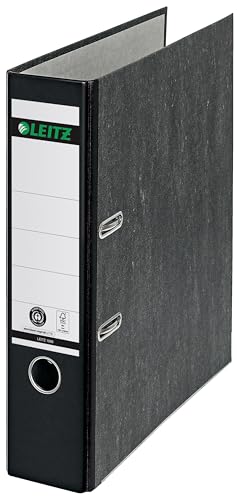 Leitz 10801095 Standard Lever Arch File 80mm Spine A4 Black Ref 1080-95 [Pack of 10]