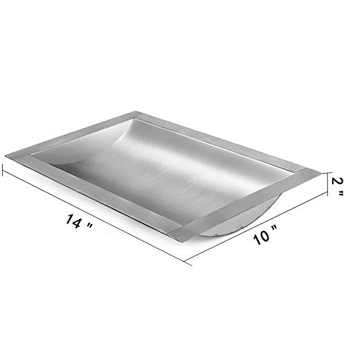 Transaction Tray,Ticketing Windows.304 Stainless Steel Drop-in Deal Tray 12" Deep x 10" Wide x 1.6" High Brushed Finish for Cash Register Window(14 x 10 x 2")