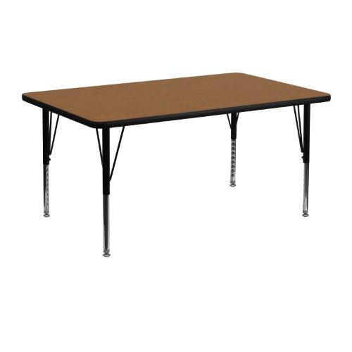 BizChair 24x48 Oak Thermal Laminate Preschool Activity Table