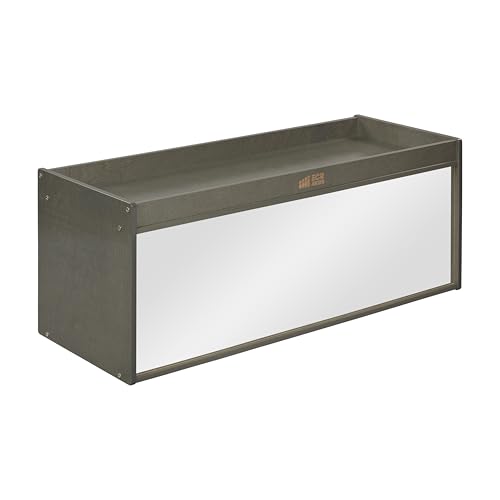ECR4Kids Double-Sided Storage Cabinet, Activity Top and Mirror, Grey Wash