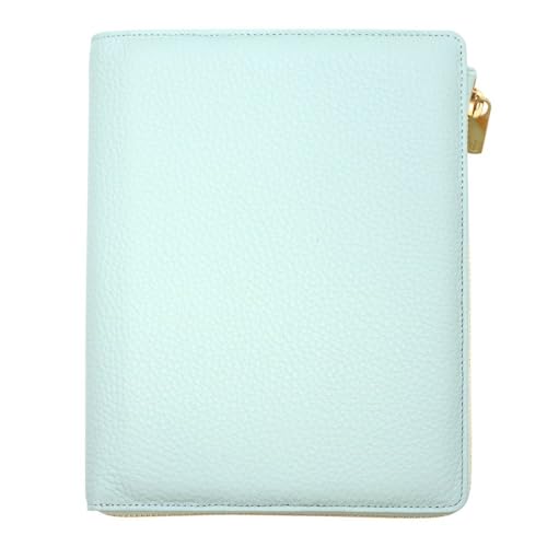 QUOVADIS Timer17 qv936lzdppbl Genuine Leather Personal Organizer Cover, Bible Size L Zip Cover, Timer 17 Dusty Pastel, Italian Leather, Pale Blue
