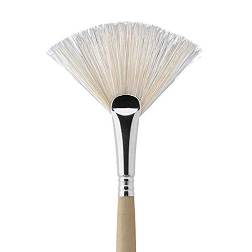 Escoda Clasico Series 5337 Long Handle Artist Oil & Acrylic Brush, 4, Fan