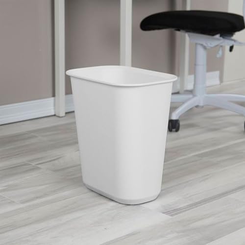 Sterilite Rectangular Wastebasket 5.5 Gallon, White, 18 Pack