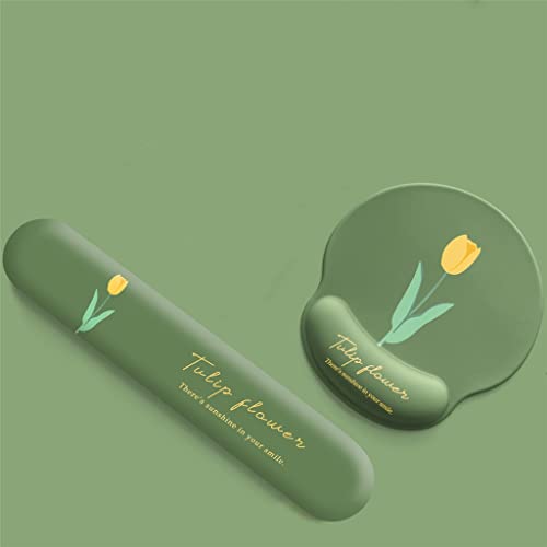 QERTYHJK Pad with Wrist Rest Ergonomic Memory Foam Set Comfort for Office Computer Laptop