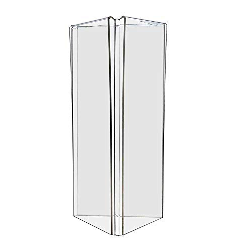 20 Pack Sign Holder 4 Inch x 9 Inch 3 Sided Display Table Tent Clear Acrylic POP Signs Restaurant Countertop Printed Material Advertisements Menu Drink Food Menu Pricing by Marketing Holders
