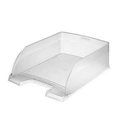 Leitz Plus Jumbo Letter Tray Wheelbarrow – Set of 4 a4 Transparent/Frosted