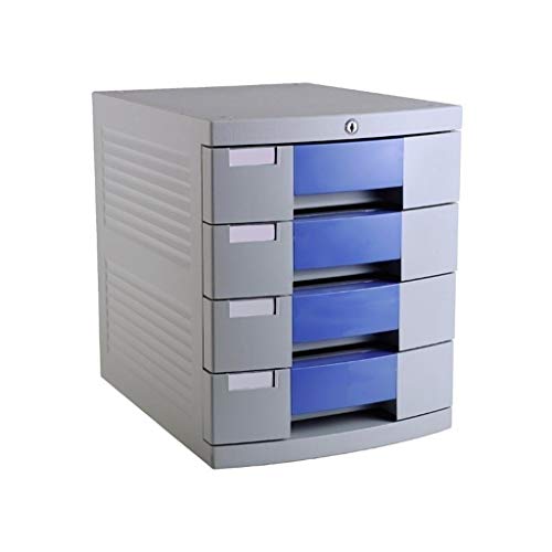 SDVantage Desktop File Cabinets, Lock Plastic Drawer Storage Organization, with Blank Label and 4 Drawers