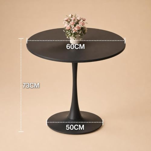 RIXNOMA Round Conference Table with Wooden Base, Modern Compact Office Table for Small Meeting Rooms, Business Meetings, and Office Conference Rooms