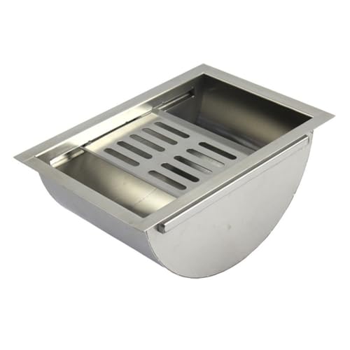 Transaction Tray,Ticketing Windows.Drop-in Deal Tray 304 Stainless Steel Brushed Finish Cash Register Tray for Service Station Ticket Windows Banks Hospitals ETC (Silver),A(B)