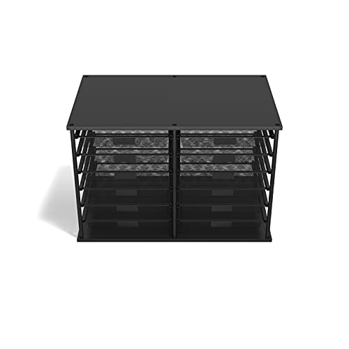 TRU RED Wire Mesh File Organizer, 12-Compartment, Matte Black