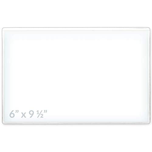 StoreSMART - Peel & Stick Pocket - 6" x 9 1/2" Open Long Side - 50-Pack - Clear Vinyl Plastic - STB109L-50