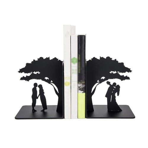 Book Organizer Book Ends, Metal Bookend Decorative Heavy for Shelves, Home Bookends