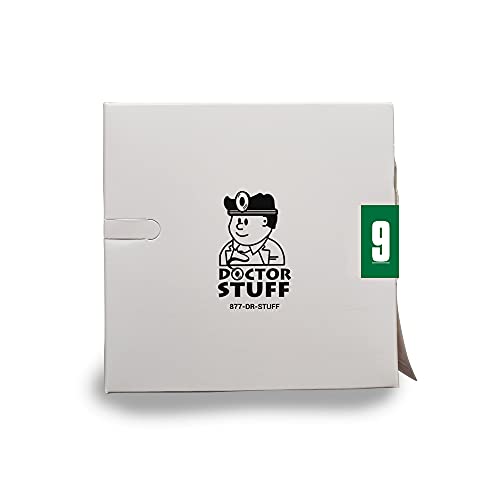 Doctor Stuff - File Folder Labels, Number 9, AMES L-A-00178RL Match - AMNP Series Chart Stickers, Green, 1-7/8" x 1-7/8", #9, 1000/Roll