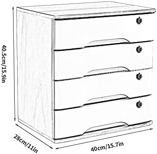 GFSGHZZ Lockable Desktop Storage Box - Wooden A4 Nizer for Office Supplies Flat File Cabinet with Drawers for Receipts & Documents Elegant Desktop Nizer Solution,A-3 Drawers