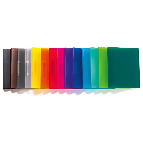 Herma A4 Red Translucent Set of 60 Slim 2 Rings 25mm Wide Plastic Ring Binder with Holdback for Kids, Boys and Girls