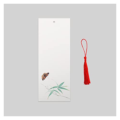 Bookmark 10Pcs Color Thickened Bookmarks with Tassels Water-Grained Paper Can be Handwritten 8 Styles Metal Bookmark (Color : 4) (2)