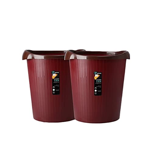 Bins Without Lid Trash Can Wastebasket Bin Garbage Bag Contains Garbage Bag for Living Room/Bathroom/Kitchen Decorative Urns (Color : Blue Size : Medium 2 pcs) (Red Medium 2 pcs) (Red Medium 2 pcs)