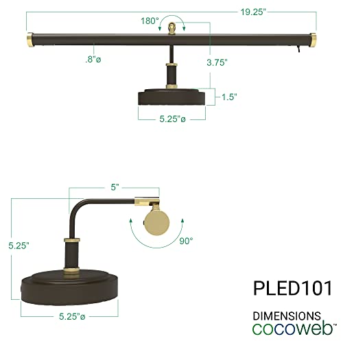 Cocoweb 19" Mahogany Bronze LED Directional Piano Desk Lamp - PLED101MBD (Mahogany Bronze)