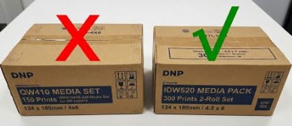 DNP 4.5x6" IDW520 Printer System Media, 150 Prints Per Roll, 2-Pack