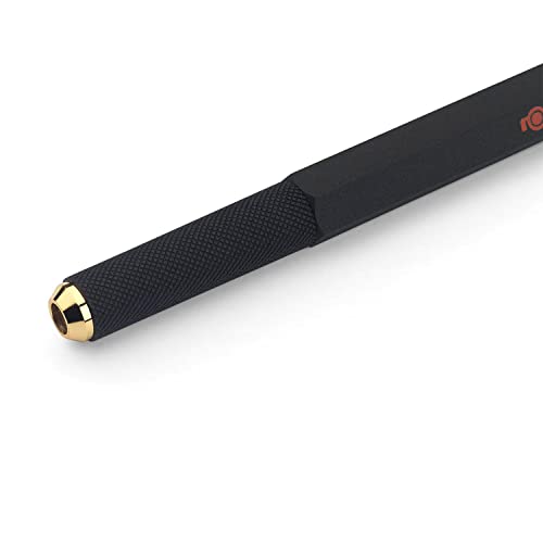 Rotring 800 Retractable Ballpoint Pen, Metal Barrel, Medium Point, Black Ink, Refillable, 1 Count