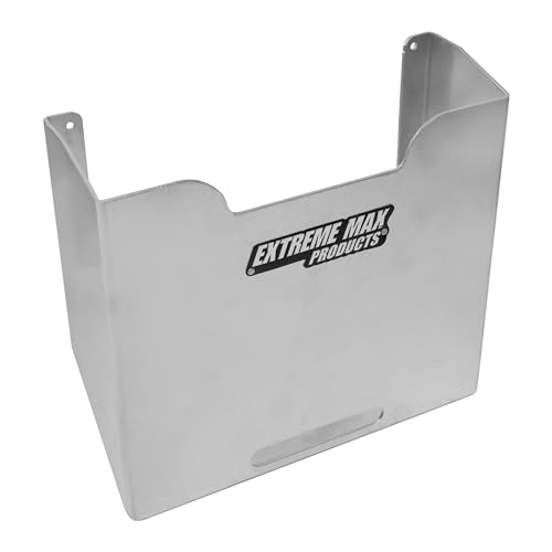 Extreme Max 5001.6689 Wall-Mount Aluminum Catalog Holder for Race Trailer, Garage, Shop, Workshop, Toy Hauler - Silver