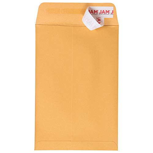 JAM PAPER 6 x 9 Open End Catalog Envelopes with Peel and Seal Closure - Brown Kraft Manila - Bulk 500/Carton