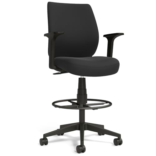 Staples Drafting Stool, Mesh, Adjustable Height, Swivel, Black