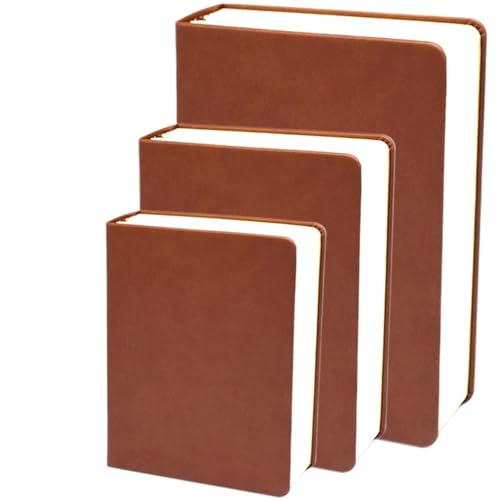 ELUKHT Soft Cover Notebooks Super Thick Notebooks Agenda Planner 660 Pages Blank Inner PU Leather Soft Cover Sketchbook Journal Diary Notebook Stationery (Brown A4)