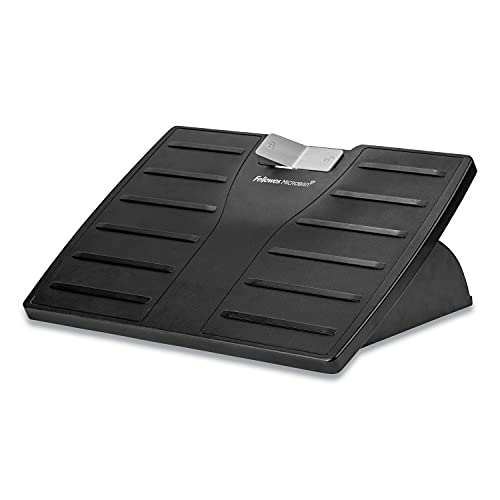 Fellowes Office Suites Adjustable Footrest with Microban Protection, Black/Silver (8035001)