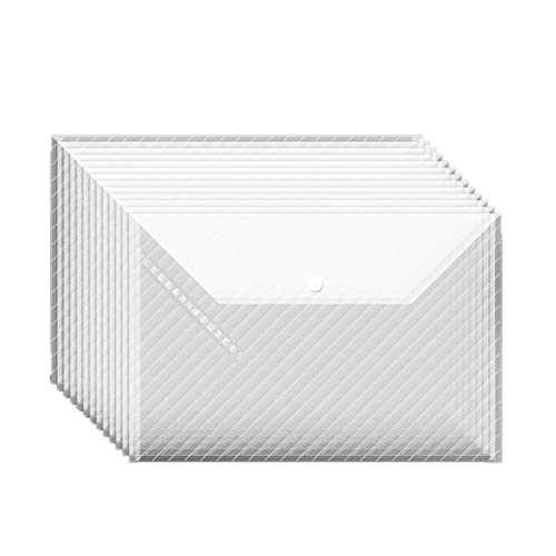 AEYSD-456 Filing Envelopes 25 Pcs File Bag Transparent Plastic A4 Documents Filing Storage Bag Student Organizer Information Pocket Folders Stationery Plastic Folders (Color : Thickened Twill)