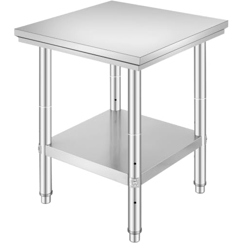 SUS201 Stainless Steel Prep Table 24x24 Workstation 700lb