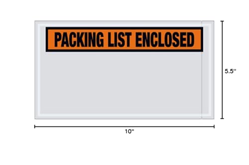 Aviditi PL24 Pre-Printed Envelope, Packing List Enclosed, 10 Length x 5-1/2 Width x 2 mil Thick, Orange (Case of 1000) by Aviditi