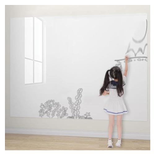 Removable Sticky whiteboard Film, Electrostatic Self Adhesive Dry Erase Whiteboard Wallpaper Roll White Multiple Sizes(47.3x393.8IN(1.2x10m))
