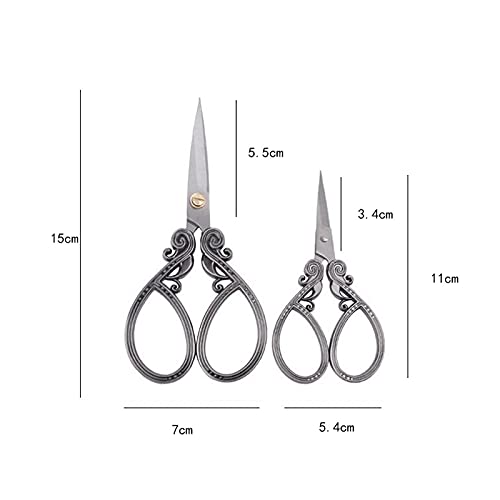 DSWMY Craft Scissors, Craft Scissors Retro Style Embroidery Antique Vintage Cutter Cross Stitch Sewing Tool Stainless Steel