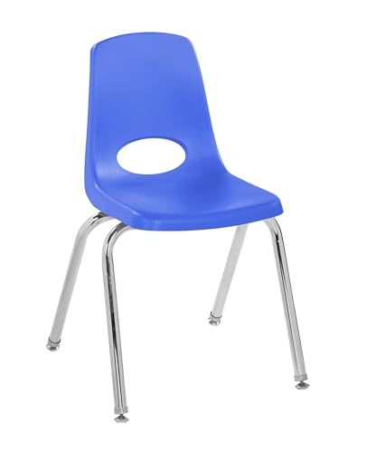 FDP 16" School Stack Chair with Swivel Glides, Blue, 11560-BL