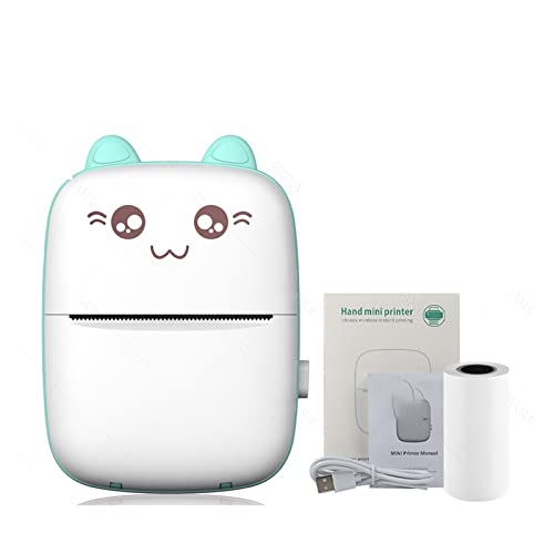 MKJGGII Mini Adhesive Label Printer Portable Thermal Bluetooth Printer Photo Printing Pocket Printer 58mm(Blue A Printer)