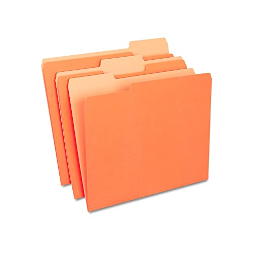 Staples Top-Tab File Folders, Letter Size, 3-Tab, Orange, 100/Box