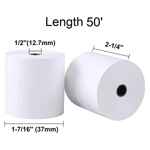 (200 Rolls) LabelMore 2 1/4" X 50' Thermal Receipt Paper, Credit Card Paper Rolls Thermal, Cash Register Roll, Premium Pos Printer Paper