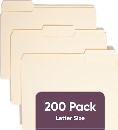 Smead File Folders Letter Sized, 1/3-Cut Tab, Assorted Positions, Letter Size Manila Folders, 200 Per Box