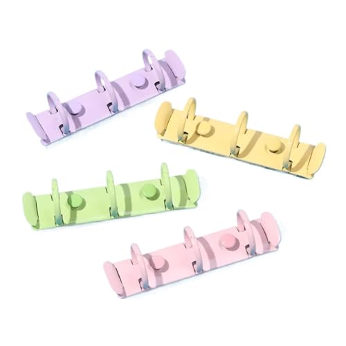 10pcs Metal Spiral Rings Mini 3 Holes Loose Leaf Binder Clips for Notebooks