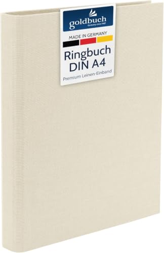 Goldbuch Ring Binder A4, Linen, Beige, 26x32 cm