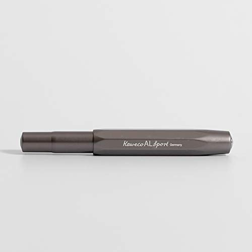 Kaweco AL Sport Fountain Pen Anthracite, Fine Nib Sport Octagonal Clip Chrome