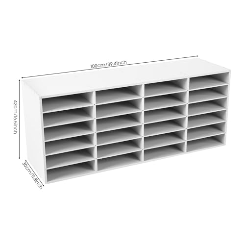 SHIPUNAYE 24-Slot Mail Sorter Organizer with Adjustable Shelves