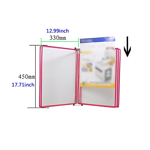 KGDJBGSE Wall Mounted File Holder Folder, A3 Poster Flip Book Display, Hanging Organizer 45x33x10CM 10 Pages 20 Pockets(E)